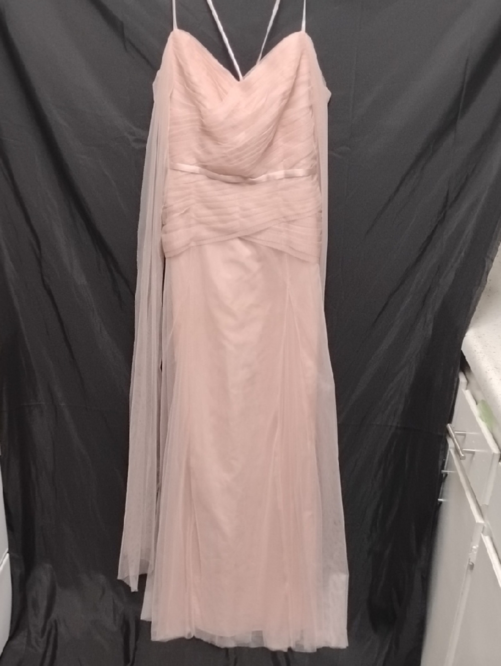 Romantic Strapless Blush Pink Evening Dress